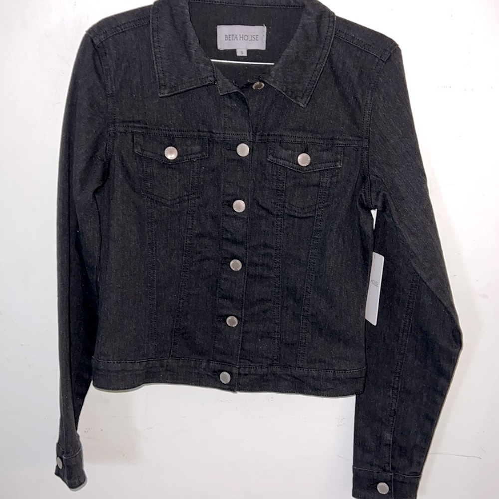 Beta House Black Jean Jacket Sz Small
